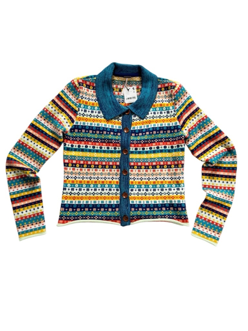 Free People Oak And Pine Fair Isle Cardigan | SMALL NWT - Picture 7 of 12